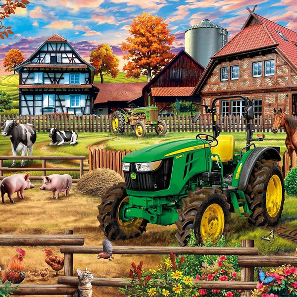 Schmidt John Deere: Farm with 5050E Tractor Jigsaw Puzzle (1000 Pieces)