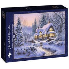 Bluebird Winter's Blanket Wouldbie Cottage Jigsaw Puzzle (500 Pieces)