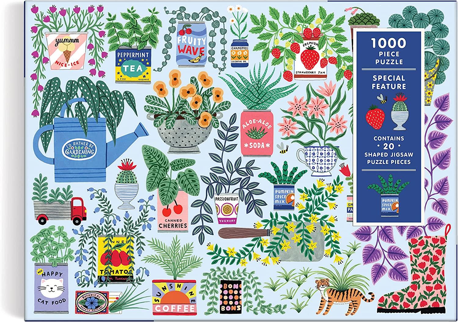 Galison Planter Perfection Jigsaw Puzzle with Shaped Pieces (1000 Pieces)