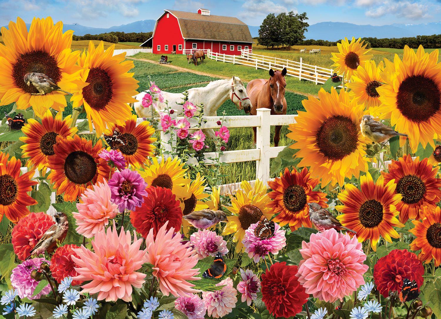 Cobble Hill Sunflower Farm Jigsaw Puzzle (1000 Pieces)