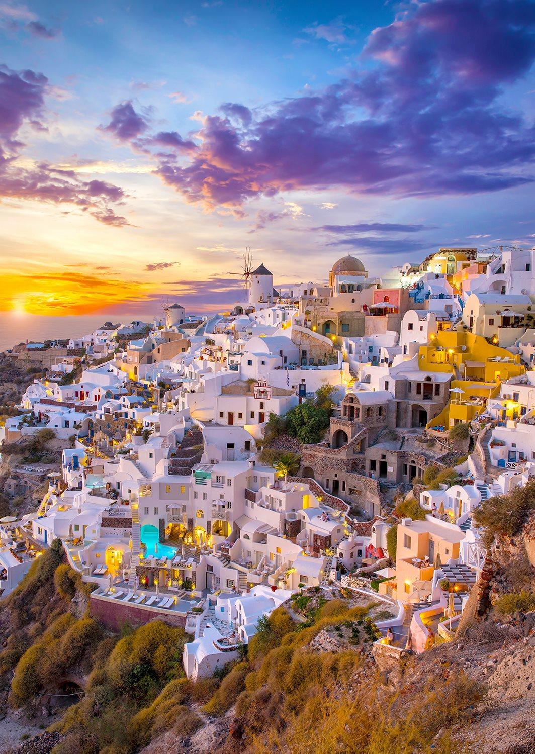 Enjoy Sunset over Santorini Jigsaw Puzzle (1000 Pieces)