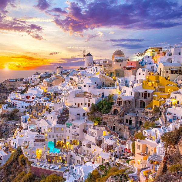 Enjoy Sunset over Santorini Jigsaw Puzzle (1000 Pieces)