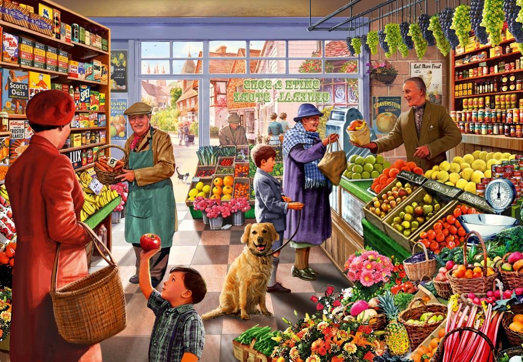 Bluebird Village Greengrocer Jigsaw Puzzle (1000 Pieces) DAMAGED BOX