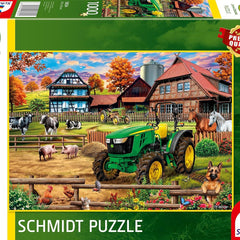 Schmidt John Deere: Farm with 5050E Tractor Jigsaw Puzzle (1000 Pieces)