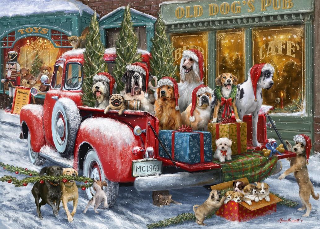Bluebird Dogs on Truck Jigsaw Puzzle (500 Pieces)