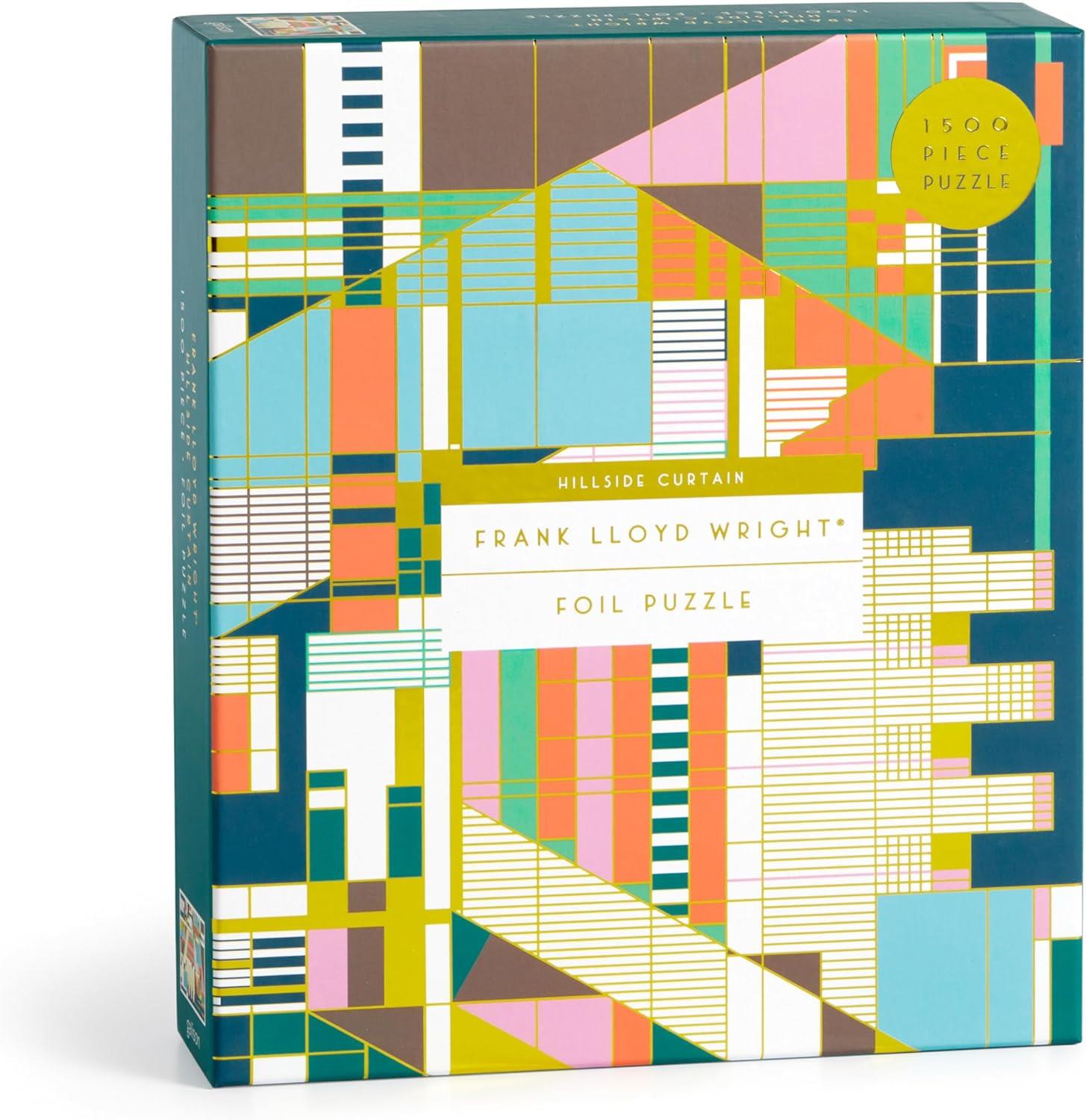 Galison Hillside Curtain, Frank Lloyd Wright Foil Jigsaw Puzzle (1500 Pieces) DAMAGED BOX