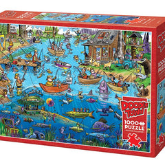 Cobble Hill Doodletown: Gone Fishing Jigsaw Puzzle (1000 Pieces)