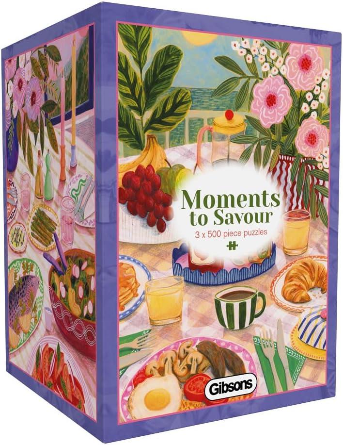 Gibsons Moments to Savour Jigsaw Puzzles in Gift Box (3 x 500 Pieces) DAMAGED BOX