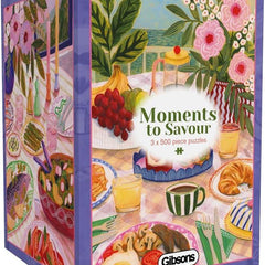 Gibsons Moments to Savour Jigsaw Puzzles in Gift Box (3 x 500 Pieces) DAMAGED BOX