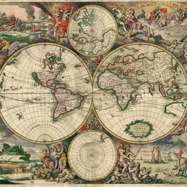 Grafika Carte du Monde, Produced in Amsterdam, 1689 Jigsaw Puzzle (1000 Pieces)