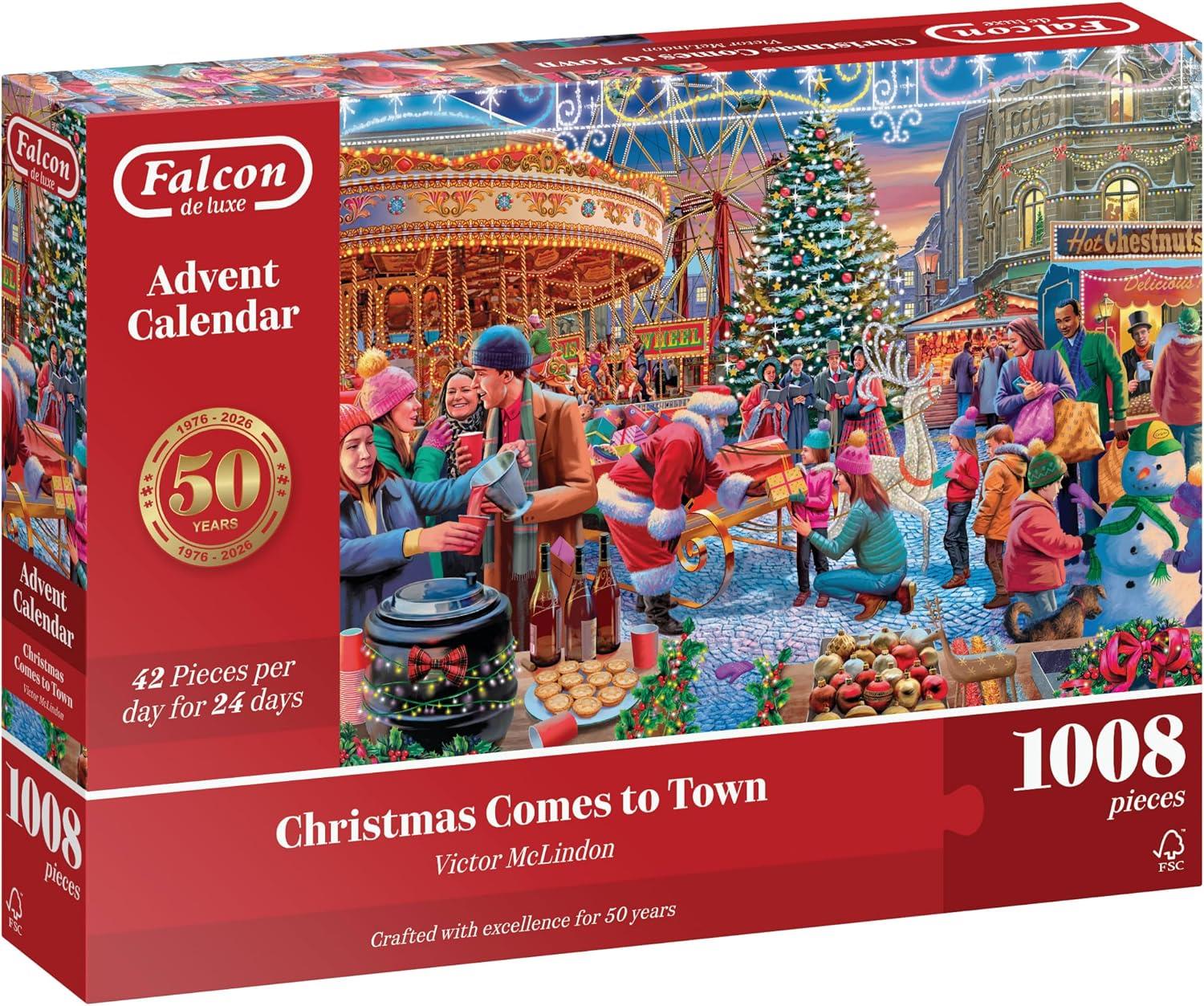 Falcon Deluxe Advent Calendar Christmas Comes to Town Jigsaw Puzzles