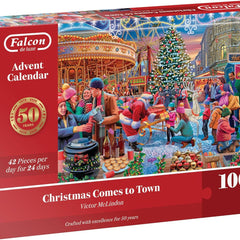 Falcon Deluxe Advent Calendar Christmas Comes to Town Jigsaw Puzzles