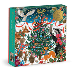 Galison Woodland Merrymakers, Victoria Ball Foil Jigsaw Puzzle (500 Pieces)