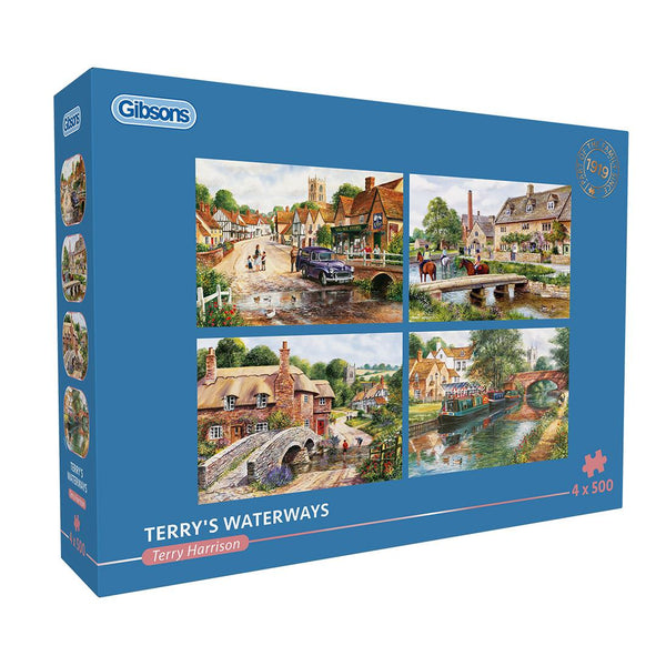 Gibsons Terry's Waterways Jigsaw Puzzle (4 x 500 Pieces) DAMAGED BOX