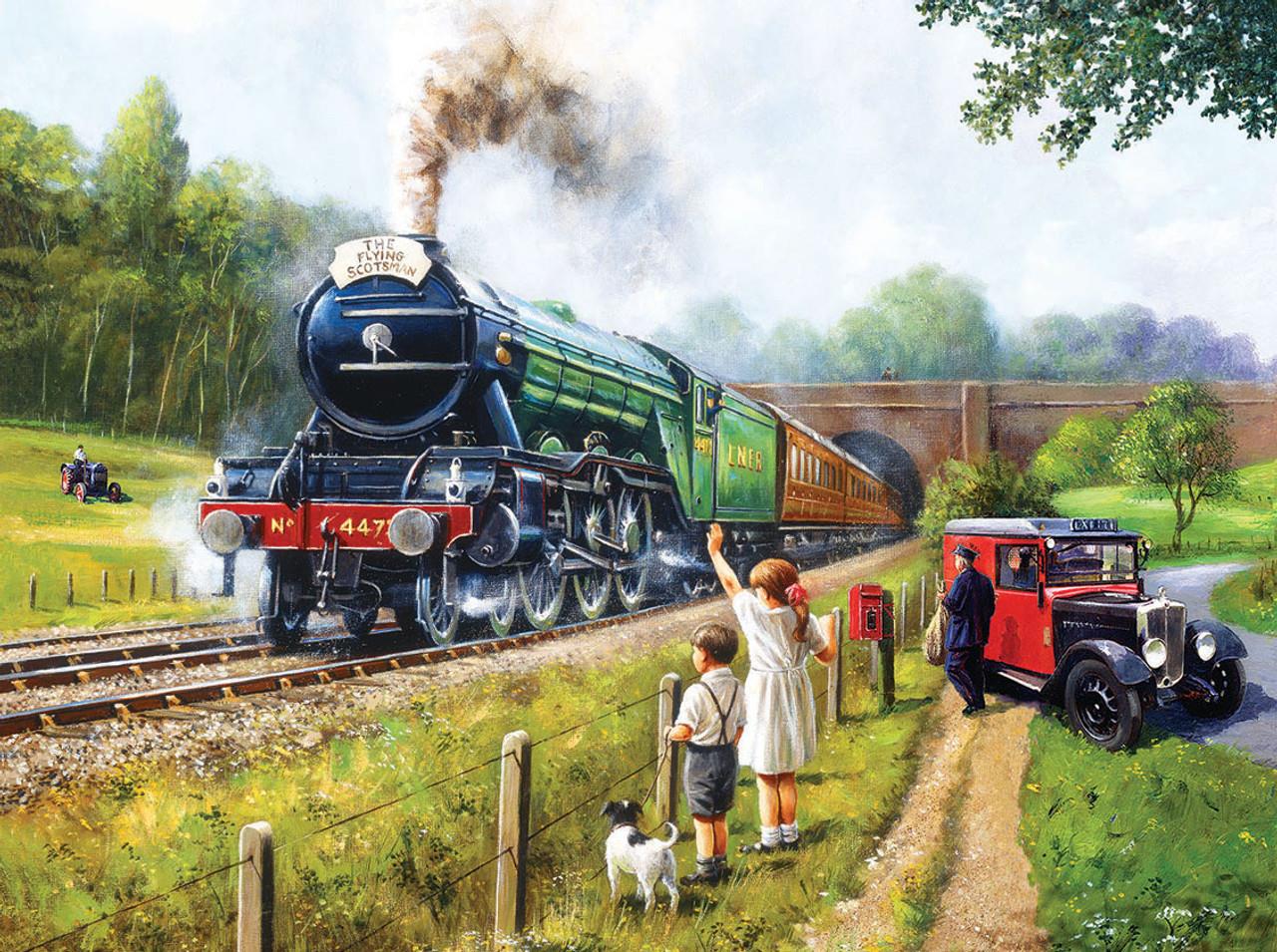 Sunsout Watching the Trains, Kevin Walsh Jigsaw Puzzle (1000 Pieces)