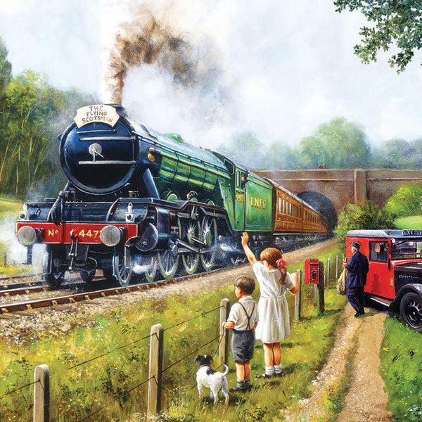 Sunsout Watching the Trains, Kevin Walsh Jigsaw Puzzle (1000 Pieces)