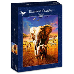 Bluebird Elephant Jigsaw Puzzle (1000 Pieces)