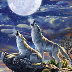 Art Puzzle Full Moon Wolves Jigsaw Puzzle (1000 Pieces)