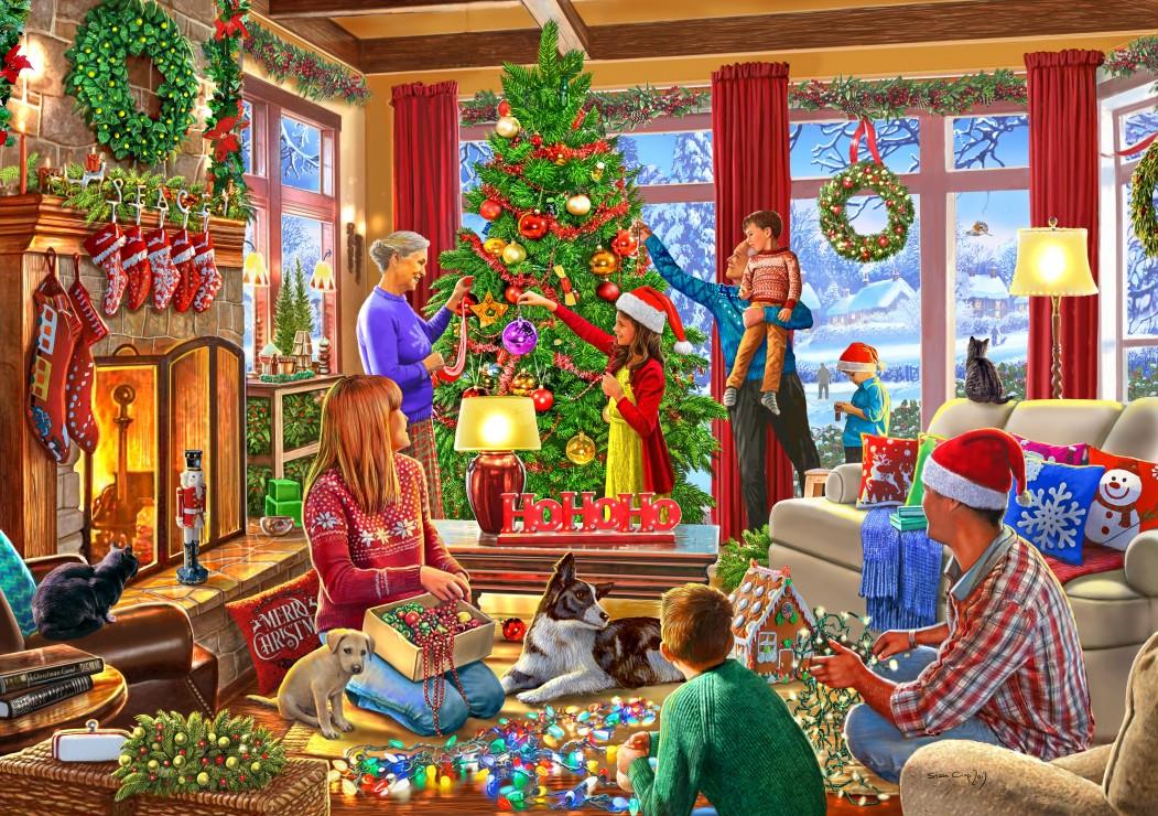 Bluebird Christmas Decorating Jigsaw Puzzle (2000 Pieces)