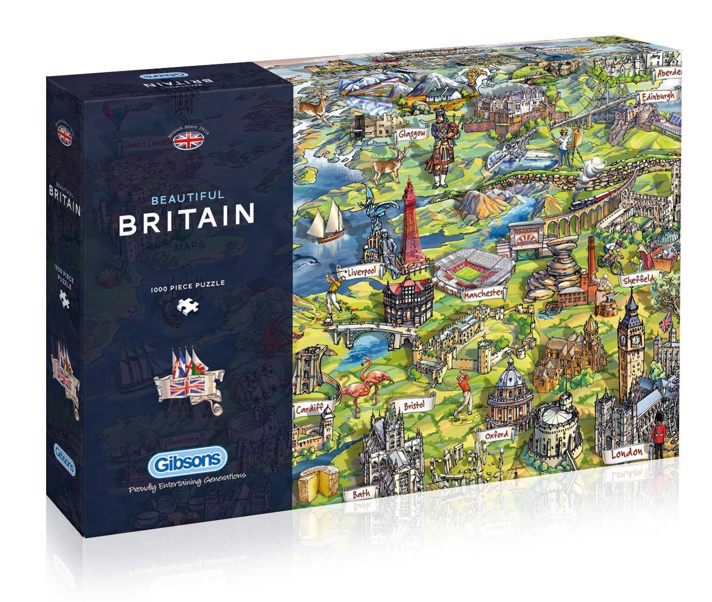 Gibsons Beautiful Britain Jigsaw Puzzle (1000 Pieces) - DAMAGED