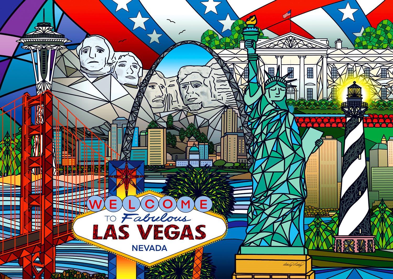 Enjoy American Landmarks Collage Jigsaw Puzzle (1000 Pieces)