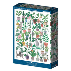 Pieces & Peace Cats and Plants Jigsaw Puzzle (500 Pieces)
