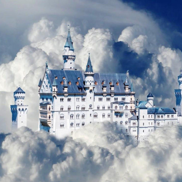 Bluebird Neuschwanstein Castle in Clouds Jigsaw Puzzle (500 Pieces)
