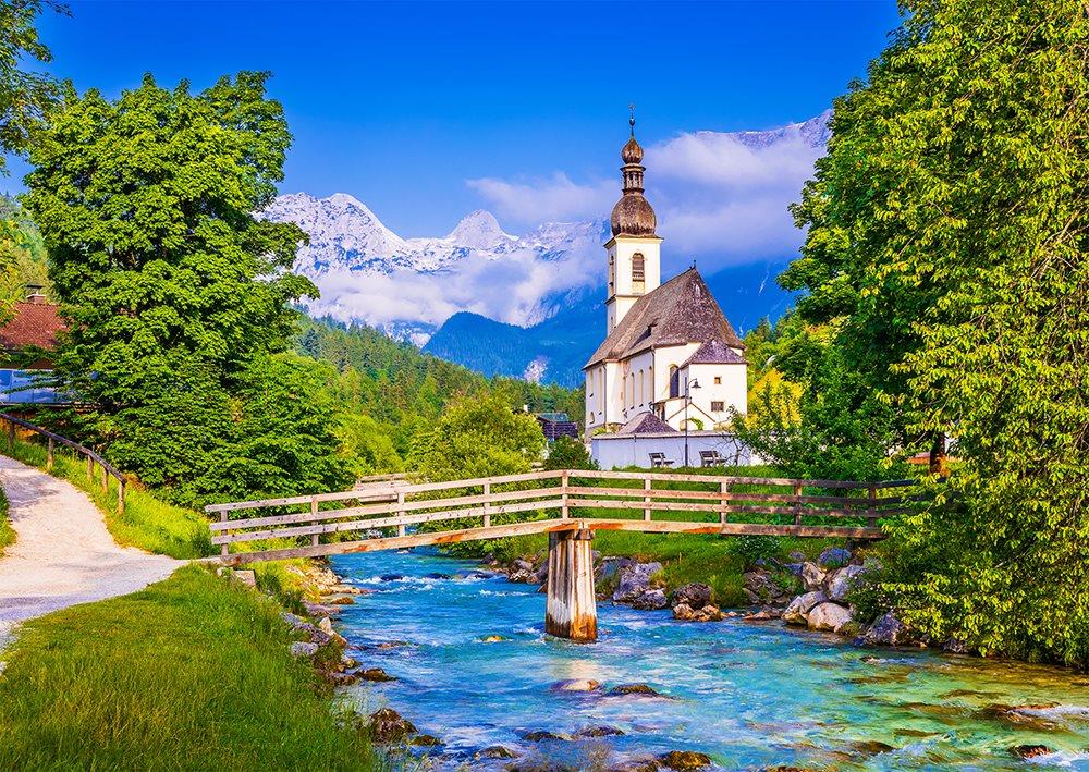 Enjoy Small Church in Ramsau, Germany Jigsaw Puzzle (1000 Pieces)