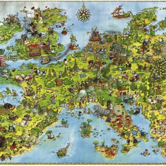 Heye Triangular United Dragons of Europe Jigsaw Puzzle (4000 Pieces)