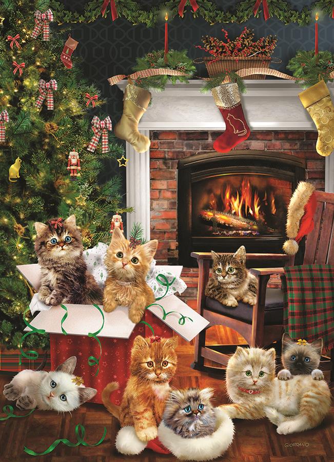 Cobble Hill Christmas Kittens Jigsaw Puzzle (1000 Pieces)