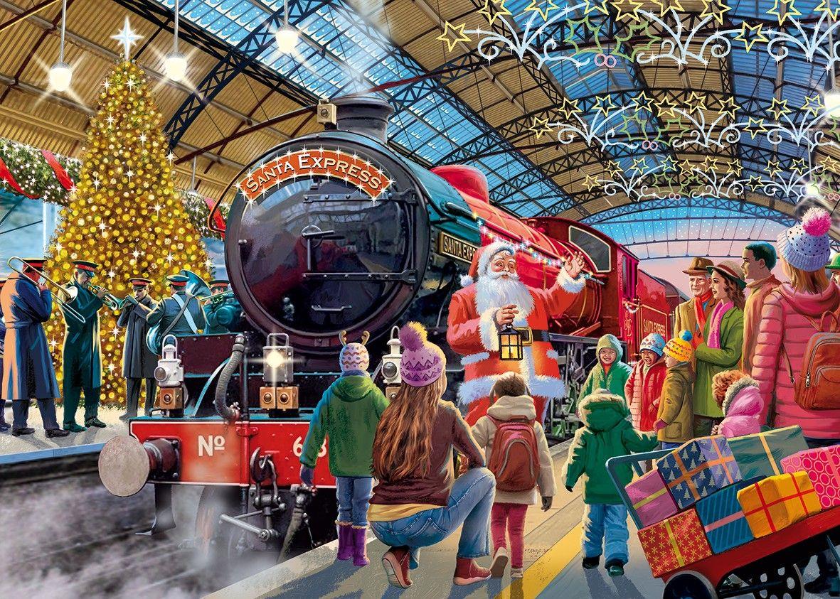 Falcon Deluxe Santa at the Station Jigsaw Puzzle (1000 Pieces)