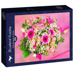 Bluebird Pink Bouquet of Roses Jigsaw Puzzle (500 Pieces)