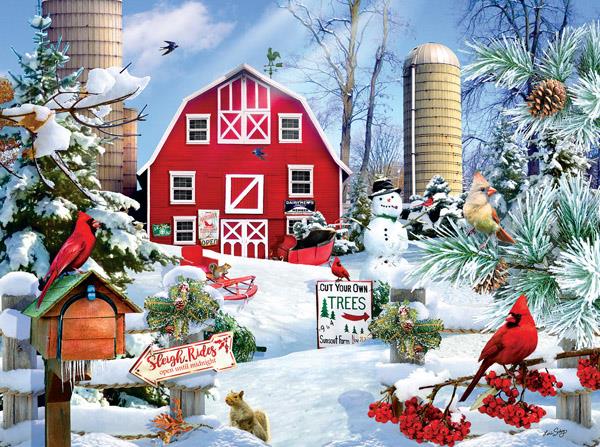 Sunsout A Snowy Day On The Farm - Lori Schory Jigsaw Puzzle (1000 Pieces)