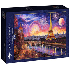 Bluebird Landscape In Pointillism Jigsaw Puzzle (1000 Pieces)