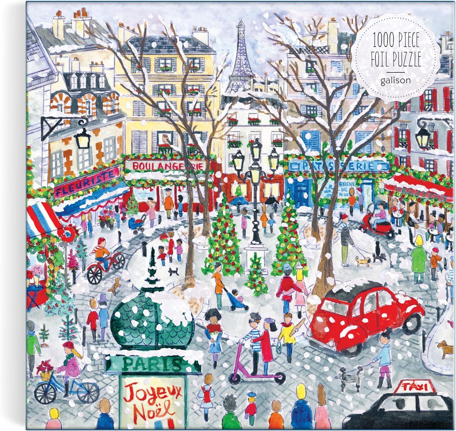 Galison Michael Storrings Christmas in Paris Foil Jigsaw Puzzle (1000 Pieces)
