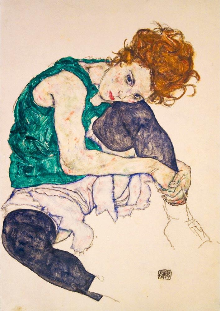 Bluebird Art Schiele - Seated Woman with Legs Drawn Up Jigsaw Puzzle (1000 Pieces)