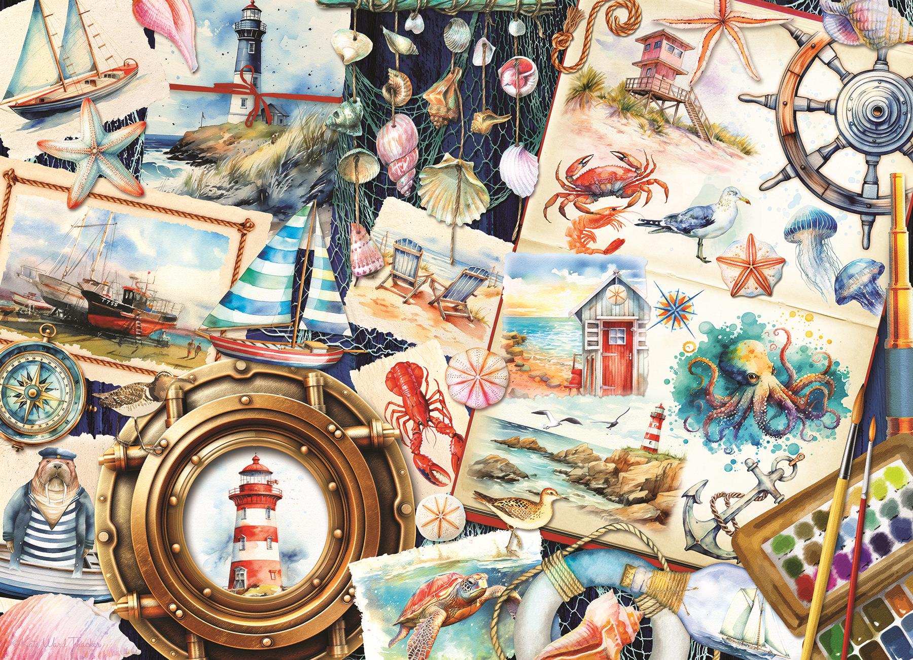 Cobble Hill Seashore Sketchbook Jigsaw Puzzle (1000 Pieces)