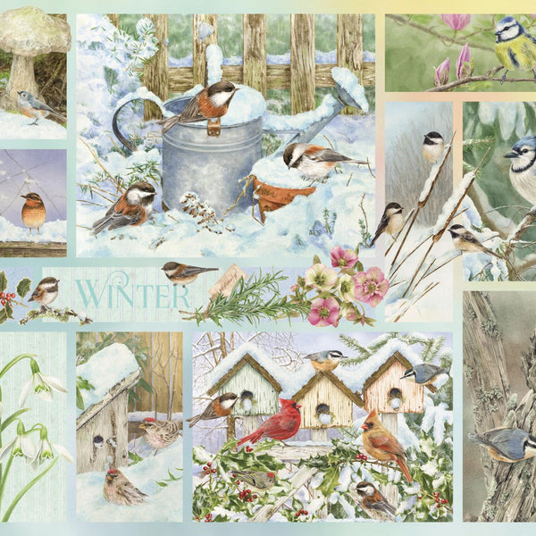 Cobble Hill Garden Birds in Winter Jigsaw Puzzle (500 XL Pieces)