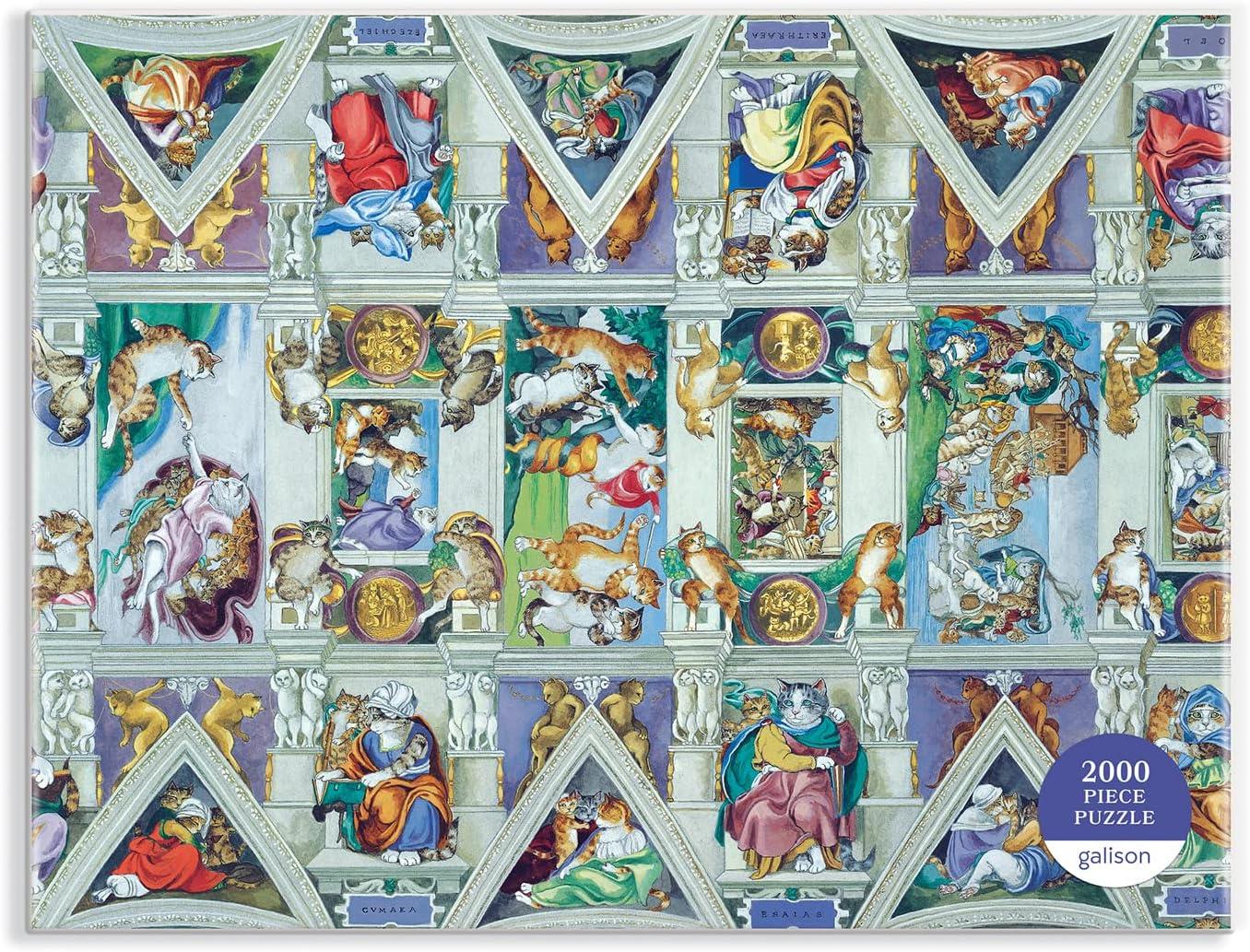 Galison Sistine Chapel Ceiling Meowsterpiece of Western Art Jigsaw Puzzle (2000 Pieces)