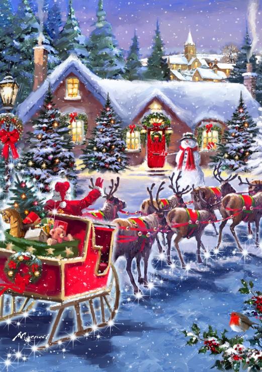 Bluebird Santa And Sleigh Jigsaw Puzzle (500 Pieces)