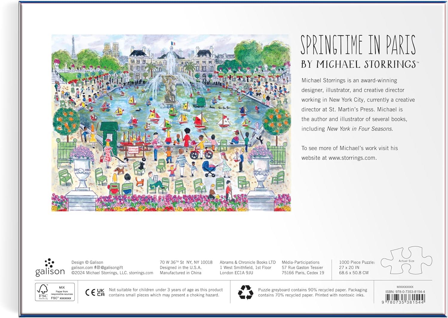 Galison Springtime in Paris, Michael Storrings Jigsaw Puzzle (1000 Pie