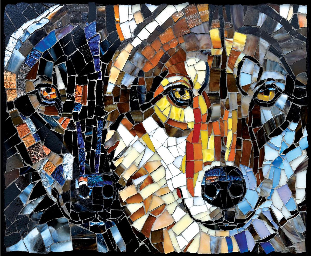 Sunsout Stained Glass Wolves, Cynthie Fisher Jigsaw Puzzle (1000 Pieces)