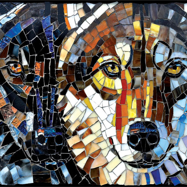 Sunsout Stained Glass Wolves, Cynthie Fisher Jigsaw Puzzle (1000 Pieces)