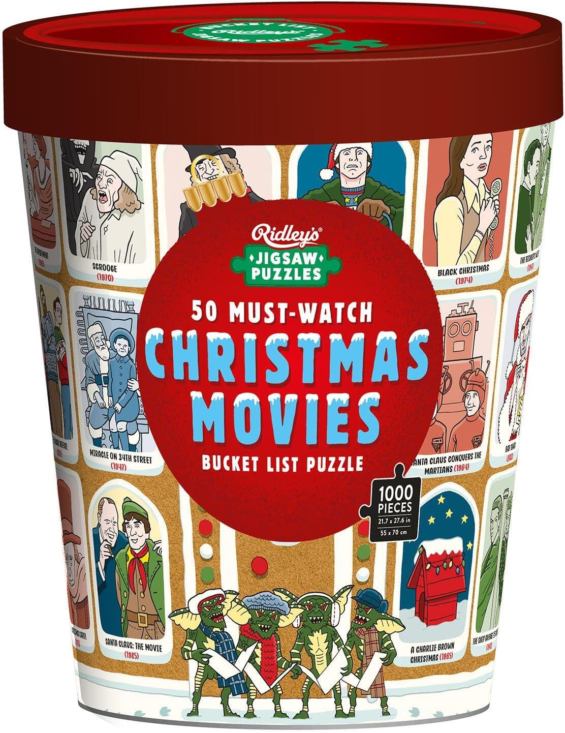 Ridleys 50 Must-Watch Christmas Movies Bucket List Jigsaw Puzzle (1000 Pieces)