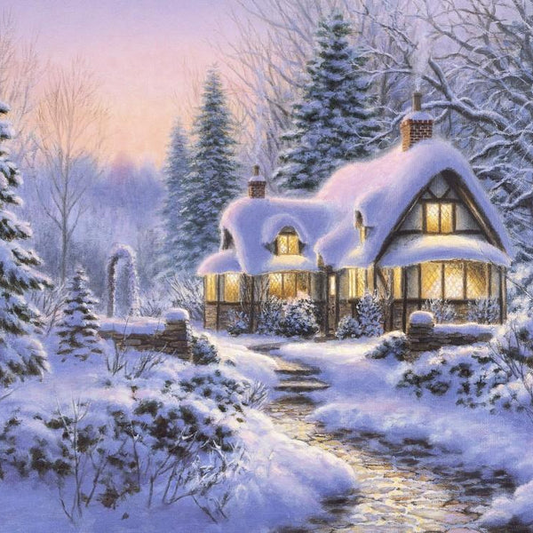 Bluebird Winter's Blanket Wouldbie Cottage Jigsaw Puzzle (500 Pieces)