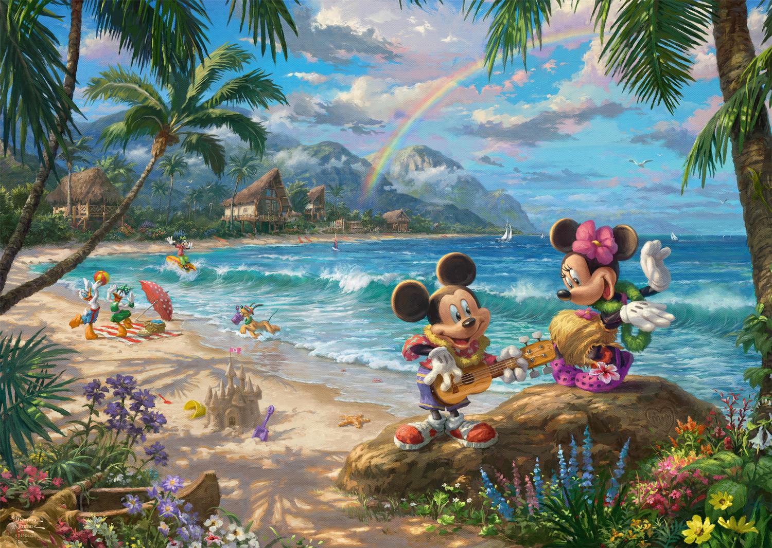 Schmidt Kinkade Disney Minnie & Mickey in Hawaii Jigsaw Puzzle (1000 Pieces)