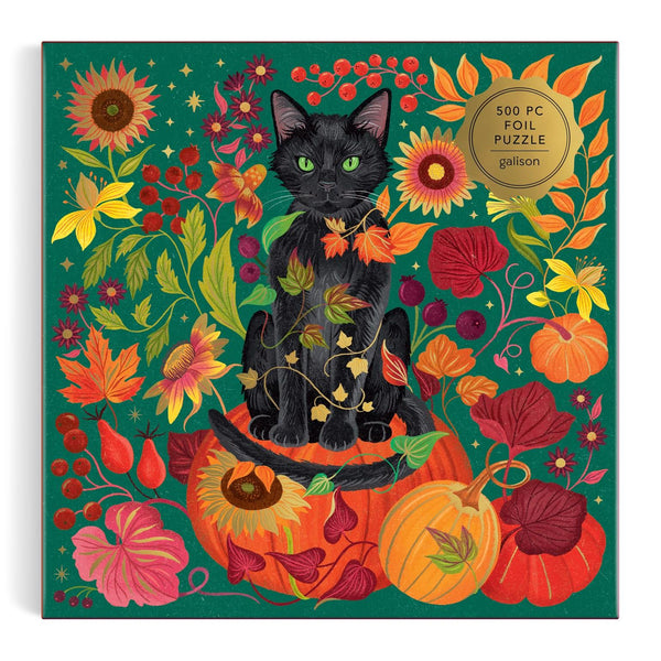 Galison Whiskers of Autumn Foil Jigsaw Puzzle (500 Pieces)