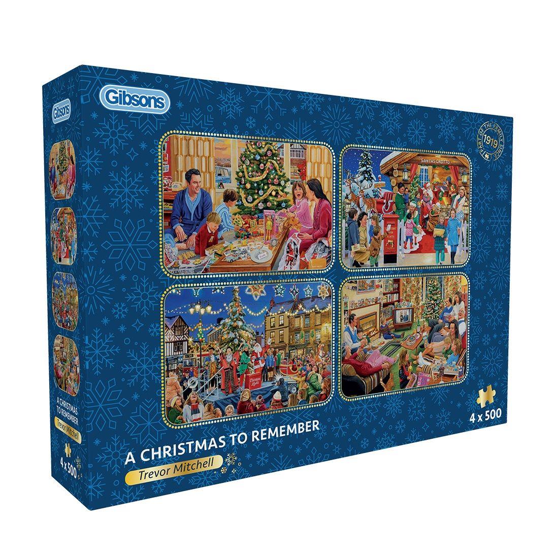 Gibsons A Christmas to Remember Jigsaw Puzzles (4 x 500 Pieces) DAMAGED BOX