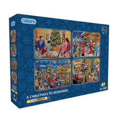 Gibsons A Christmas to Remember Jigsaw Puzzles (4 x 500 Pieces) DAMAGED BOX