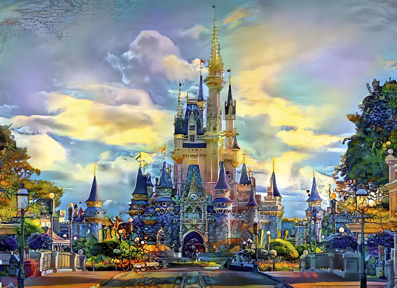 Bluebird Walt Disney World Castle, Orlando, Floride, USA Jigsaw Puzzle (1000 Pieces)
